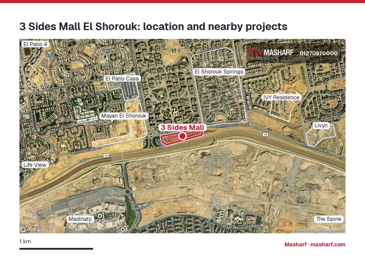 Where is 3 Sides Mall located?