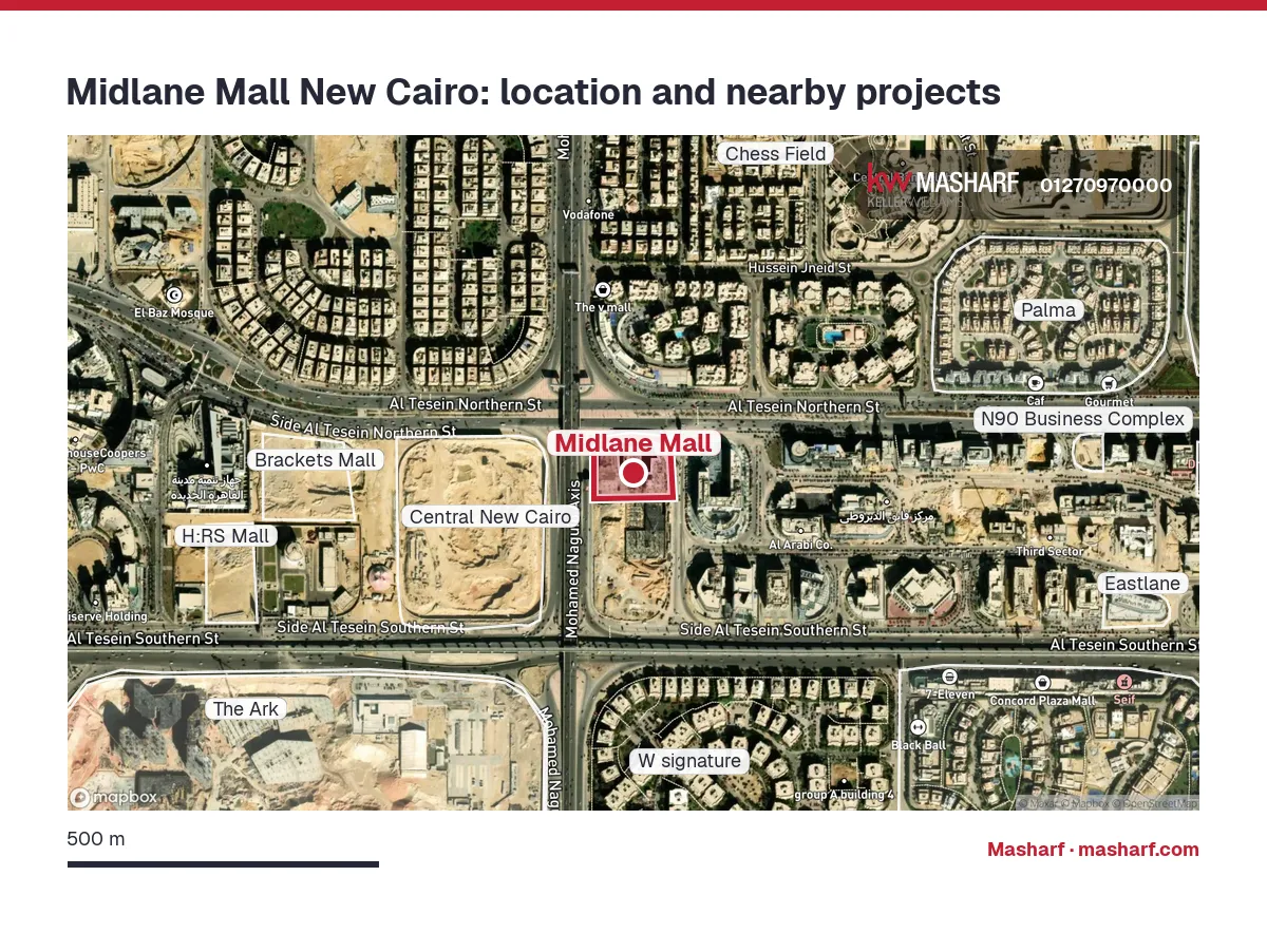 Where is Midlane Mall located?