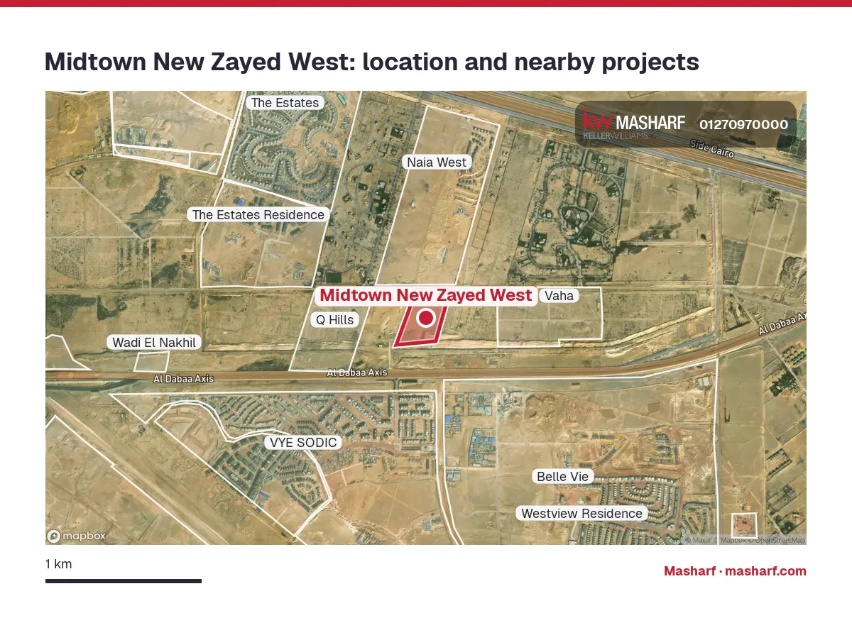 Where is Midtown New Zayed West located?