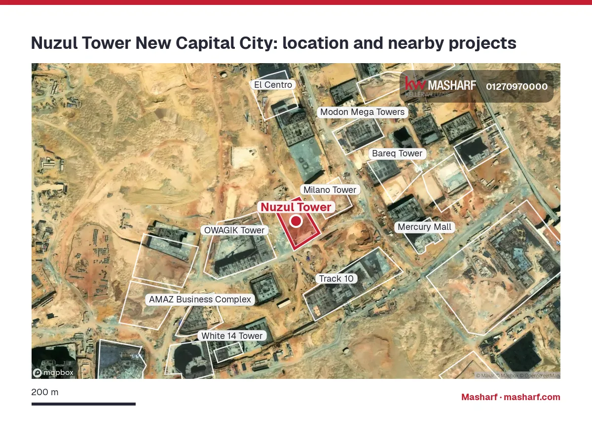 Where is Nuzul Tower located?