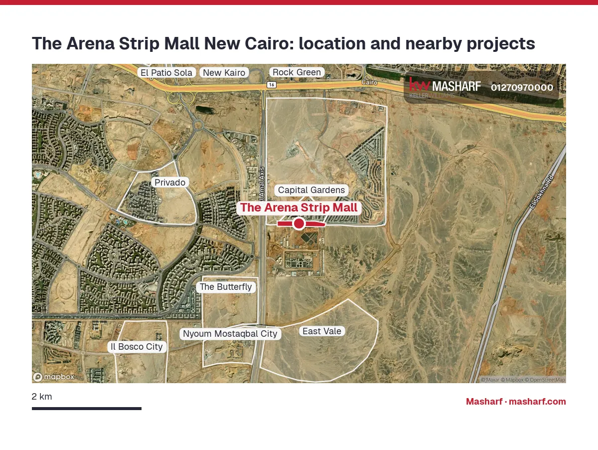 Where is The Arena Strip Mall located?