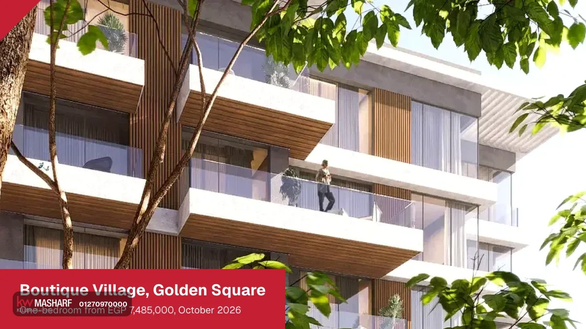 Wood-clad balconies and terraces framed by tree branches