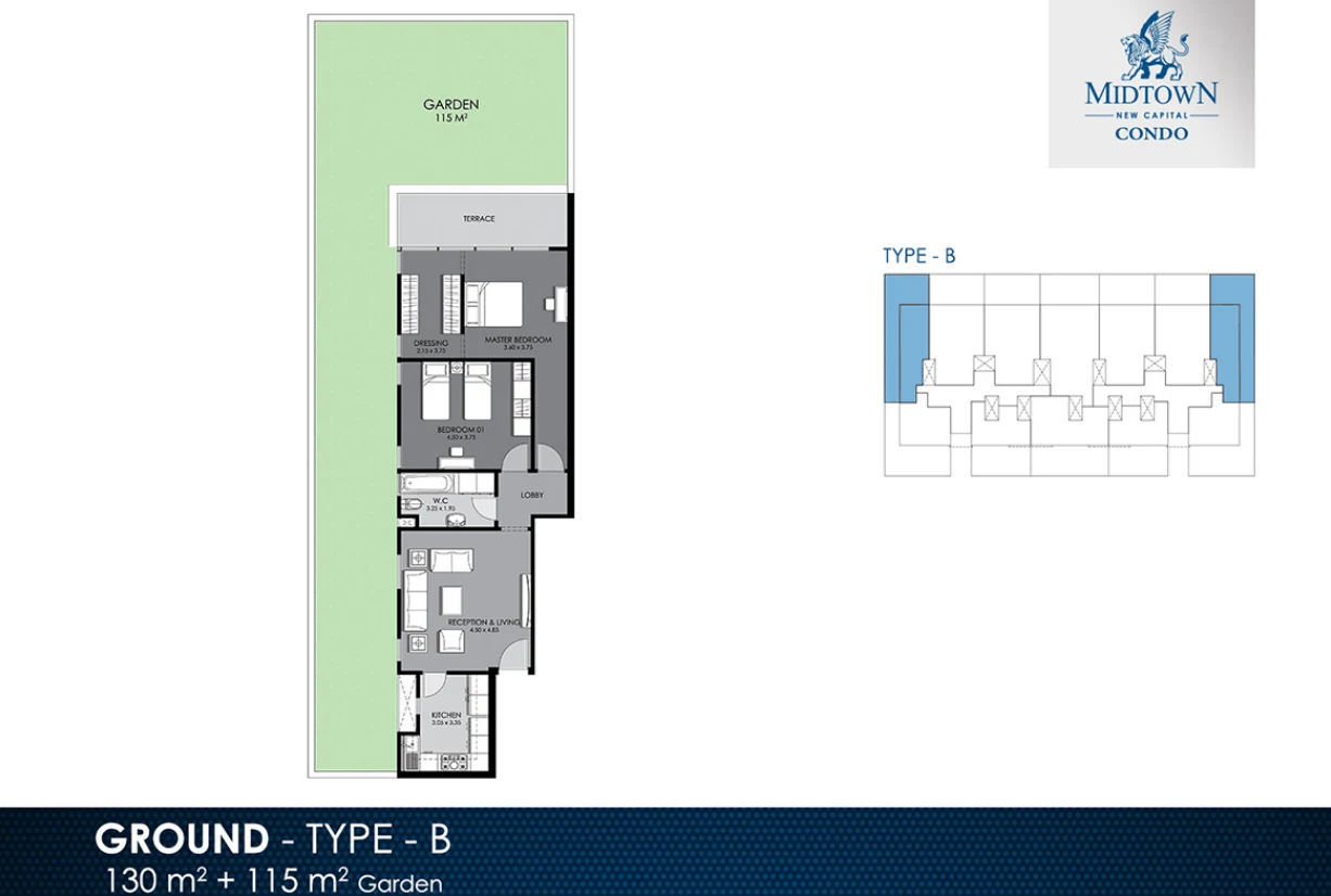 Apartments for sale in Midtown condo New Capital City — Apartment